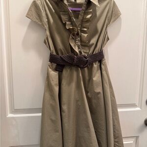Bailey Blue Olive Midi Dress with Belt